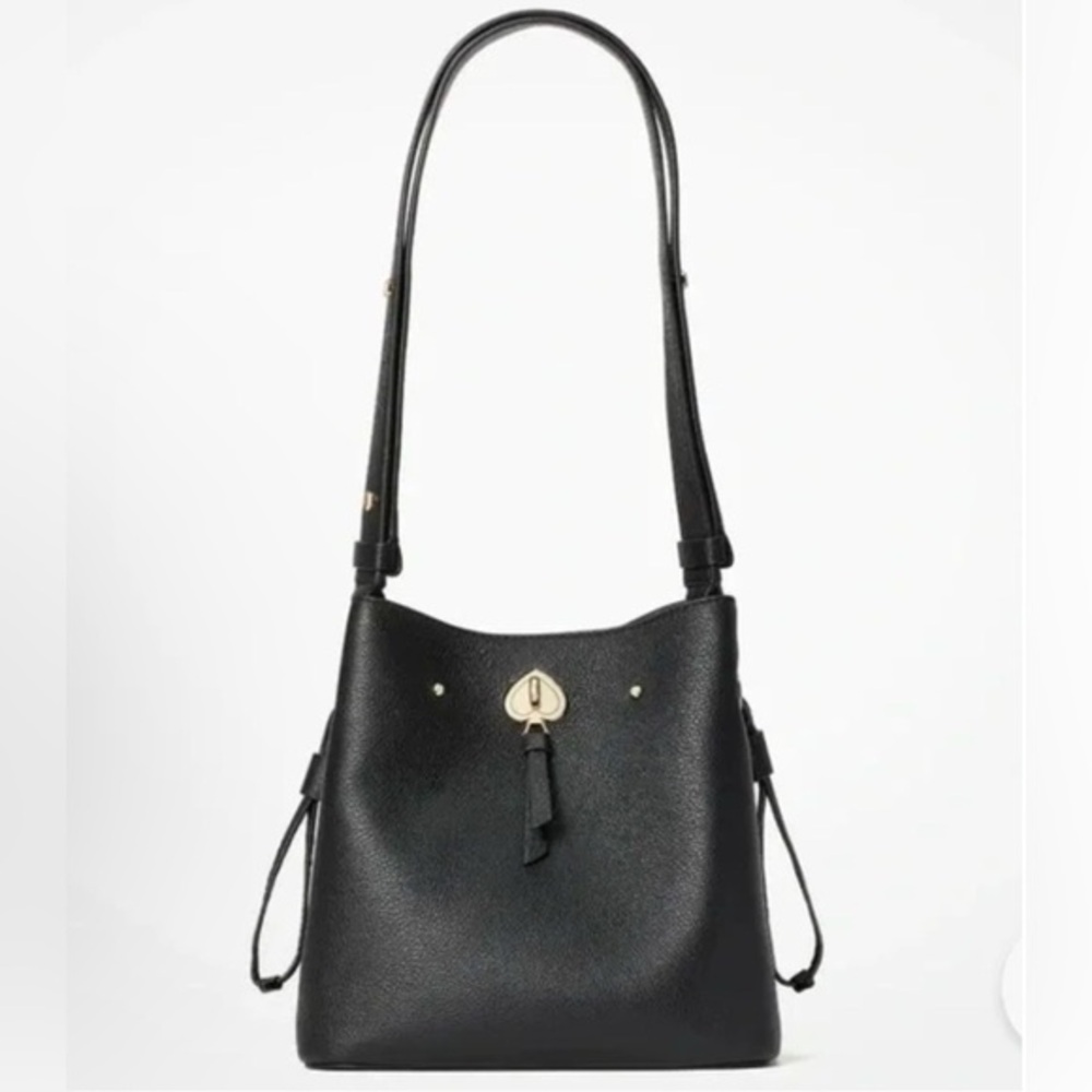 kate spade Black Leather Shoulder Bag with Gold Hardware